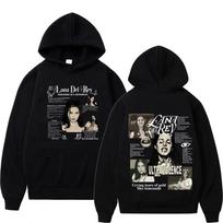 Retro Puloveris su gobtuvu Dainininkė Lana Del Rey Muzikos Albumas Madingas Megztinis Vyrams Moterims Hip Hop Hoodie Vilnos Gatvės Apranga S black