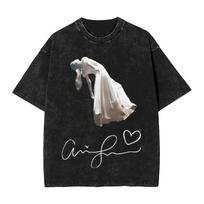 Dainininkės Ariana Grande marškinėliai Eternal Sunshine Deluxe albumas Moteriški medvilniniai naujoviški marškinėliai su apvalia apykakle Viršutiniai drabužiai 3XL gray