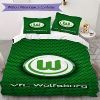 VfL Wolfsburg Rašto Patalynės Komplektas Antklodės Užvalkalas Pagalvės Užvalkalas Namų Dekoras Gimtadienio Dovana (1 * antklodės užvalkalas + 2 * pagalvės užvalkalai be šerdies)101 135x200cm white