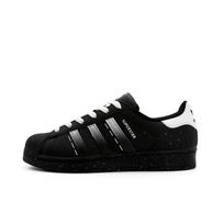 Adidas Originals Superstar 2 Ink Order Leather Abrasion Resistant Low top Skateboard Shoes Unisex Black JI0079(Team1388-) 36 black