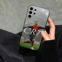 CR7-Ronaldo Futbolo telefono dėklas Samsung S25, S24, S21, S22, S23, S30, Ultra, S20, Plus, Fe, Note, 10, 9, 5G Juodas dangtelis Samsung S21 S305G