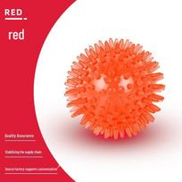 Durable TPR Squeaky Dog Ball: High Elasticity, Spiky, Bite-Resistant, Floats, Cleans Teeth Small 6.5cm raudona