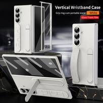 For Samsung Galaxy Z Fold 7 6 5 4 3 5G Luxury Wristband Lnvisible Folding Silicone Grip Bracket Stand Shockproof Cover For Galaxy Z Fold 5 balta