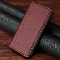 Skirta Xiaomi 17T Pro 5G prabangus dėklas magnetinės piniginės tekstūros odinis knygutė Funda Xiaomi 15T dėklas Mi 17 Max 15 T 17 Ultra atverčiami dangteliai Xiaomi 17 Pro Max vyno raudonos spalvos