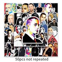 Eminem Rapper Graffiti Stickers - Pack of 50 for Suitcase, Car, or Guitar Decoration gray