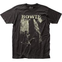 David Bowie Guitar T-shirt Mens Licensed Rock N Roll Music Band Tee New Black M gray