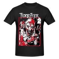 Terrifier Movie T Shirt Unisex Cotton Top Tee Funny Horror Halloween Crewneck Short Sleeve Men Women 2026 Summer S black