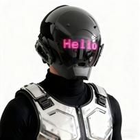 Kibernetinio pasaulio LED šalmo kaukė su įmontuotu ekranu - Programėlės valdoma pilno veido Techwear Helloween Cosplay vakarėliui, muzikos festivaliui rožinė