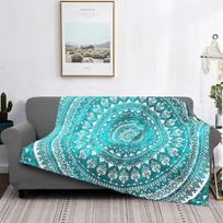 Turkio Mėlynumo Flanelinio Vilnos Pledai Prabangus Turkio spalvos Pledas Svetainei Miegamajam Sofai Lovai Šiltas Minkštas Lovos Pledas Size: 75*100cm, Weight: 230 GSM blue