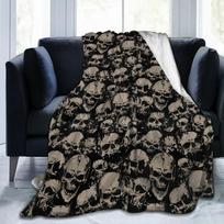 Gotinis Skeletas Siaubo Mirties Kaukolė Pliušinis Mesti Antklodė Flanelė Vilna Lengvas Super Minkštos Antklodės Lovai Sofai Kėdei Sofa Size: 100*150cm, Weight: 230 GSM