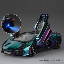 1:24 Lambor Revuelto lydinio sportinio automobilio modelis žaislas Durys atsidaro Garsas Šviesa Traukiamas atgal Miniatiūriniai automobiliai Dovana vaikinui šventei black
