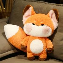 Super Big Tail Fox Hug Toy Stuffed Fairy Tale Fox Throw Pillow Red White Fox Nap Sleep Pillow Hug Cushion For Girl Birthday mini keychain orange
