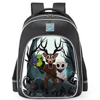 99 Naktys Miške Serijos Kuprinė Lengva Laisvalaikio Atšvaitinė Juosta Mokyklinė Kuprinė Black reflective schoolbag - medium