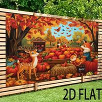 Rudens Derliaus Dekoro Gobelenas Moliūgas Ruduo Rudens Miško Gyvūnas Sezoninis Sienos Menas Kabantis Fonas Rudens Derliaus Gobelenas 100X70CM beige