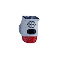 Waterproof Solar Alarm Rechargeable Security Alarm Siren Solar Charging Alarm  Garage Security Style  A gray