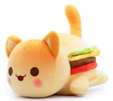 Meows Aphmau Pliušinė Lėlė Kolos Traškučiai Burgeriai Duona Sumuštiniai Maistas Katės Pliušas Miego Pagalvė Vaikų Kalėdinės Dovanos beige