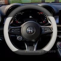 Odinis automobilio vairo užvalkalas Alfa Romeo Tonale 2019-2025 Metams Užvalkalai Užvalkalams Automobilio interjeras Alfa Romeo Tonale Aksesuarai gray