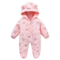 Naujagimio Fleece pamušalo kombinezonas Pavasario Rudens Lauko apranga Kūdikio Rudens Žiemos kombinezonas su pėdutėmis Šliaužiklis 9m【70cm】 white