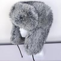 Unisex dirbtinio kailio ushanka slidinėjimo kepurė su ausų apsauga One Size gray