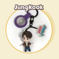 TinyTAN Dynamite AirTag Figure Silicone Keyring JungKook gray