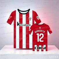 Ispaniško stiliaus BILBAO Athletic Futbolo 3D spausdinimo kasdienis kvėpuojantis madingas trumpomis rankovėmis šeimos derinimo futbolo marškinėlis 6XL