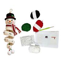 Christmas Decoration Making Crochet Doll Spiral Ornament DIY Kit, Holiday Craft Set with Beginner Soft Yarn, Beads, Tree Hanging for Window A