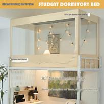 Užtamsinančios lovos užuolaidos ir tinkleliai nuo uodų studentų bendrabučio dviaukštėms lovoms Universal Bunk Adjustable 90-110 High Three-door