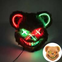 LED Kraujuota Triušio Kaukė Šviečianti Žudiko Juodo Lokio Kaukė Helovino Šokio vakarėlio Cosplay Kostiumo Rekvizitas Nužudyto Pliušinio Triušio Kaukė brown