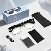 Dirbtinio intelekto „Bluetooth“ išmanieji akiniai su automatiniu įjungimu/išjungimu, metalinės spyruoklinės vyriai, muzikos ir skambučių jutikliai