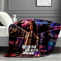 Grand Theft Auto VI spausdinta pledas - Minkštas ir patogus, miegamajam, kelionėms, sofai, namų dekoravimui - Gimtadienio Kalėdų dovana draugui 100cmx150cm