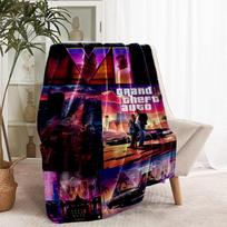 Grand Theft Auto VI spausdinta pledas - Minkštas ir patogus, miegamajam, kelionėms, sofai, namų dekoravimui - Gimtadienio Kalėdų dovana draugui 80cmx120cm brown