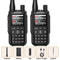 2PCS BAOFENG Mini 5 Dual PTT Walkie Talkie Bluetooth APP Programming AM/FM NOAA TYPE-C Charger Upgrade UV-5R Mini Ham Radio USB Plug