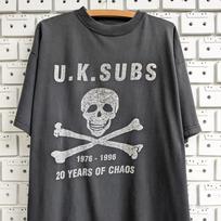 Vintage 1996 U.K. Subs T shirt 20 Years Of Chaos English Hardcore Punk Rock Band Merch Tee T-Shirt Mens Kids M gray