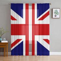 Britų vėliavos rašto permatoma užuolaida svetainei Voile langų žaliuzėms Miegamojo tiulio užuolaida Virtuvės Cortinas Prieškambario užuolaidos 1 PCS W100XH250cm