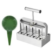 Dirvožemio blokatorius, 2 colių 8 ląstelių dirvožemio blokavimo įrankių rinkinys su 3 dydžių sėklų kaiščiais with 1 handheld seeder sidabras