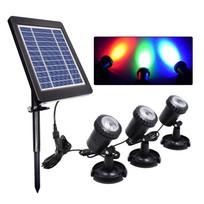 LED saulės prožektoriai vandeniui atsparūs saulės energija varomas sodo tvenkinio apšvietimas Šiltas baltas vejos kiemo apšvietimas RGB Color juoda