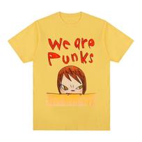 Yoshitomo Nara mes esame pankai marškinėliai Medvilniniai unisex marškinėliai Nauji TEE MARŠKINĖLIAI Moteriški viršutiniai drabužiai S beige