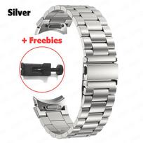 Metalinis dirželis, skirtas Samsung Galaxy Watch 6 4 40 mm 44 mm apyrankė Vieno paspaudimo priedas Galaxy Watch5 Pro 45 mm, skirtas Galaxy Watch 6 Classic 43 mm 47 mm apyrankei Galaxy Watch 4 40mm sidabras