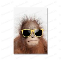 Juokingi Koala Beždžionė Antis Žirafa Plakatai Drobės Tapyba Gyvūnas su Saulės Akiniais Sienos Menas Spaudiniai Darželio Nuotraukos Vaikų Kambario Dekoras 30x40cm No Framed violetinė