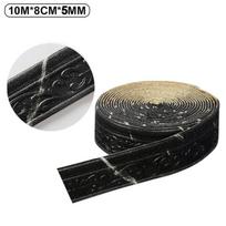 10M / ritininis lipnus 3D sienų apdailos linijos grindjuostės, vandeniui atsparios grindjuostės, tapetų lipdukas, skirtas gyvenamojo kambario namų dekoravimui 10M*8CM juoda