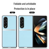 Samsung ZFold4 Skystos odos dėklas: Kritimo ir nešvarumų apsauginis dėklas - Siuntimas vienu gabalu Samsung ZFold4 ežero mėlyna spalva