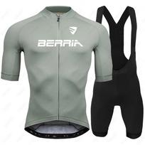 BERRIA Dviratininko Rinkinys 2024 Vasara Vyriškas Dviratininko Marškinėlis Trumpomis Rankovėmis Dviračio Dviratininko Drabužių Rinkinys Mtb Dviratininko Apranga Ropa Maillot Ciclismo M gray