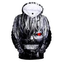 Hoodie Tokyo Ghoul 3D spausdinti hoodies berniukams/mergaitėms Megztinis ilgomis rankovėmis Animacinis megztinis Viršutiniai drabužiai Paauglių drabužiai 6XL gray