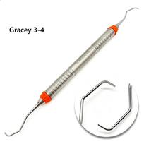 Aukštos kokybės Dental Gracey kiuretės Periodontinis skaleris Nerūdijančio plieno Periodontinės kaulo kiuretės Perio odontologinis instrumentas 1 pc 3-4new