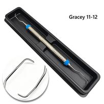 Aukštos kokybės Dental Gracey kiuretės Periodontinis skaleris Nerūdijančio plieno Periodontinės kaulo kiuretės Perio odontologinis instrumentas 1 pc 11-12new with case