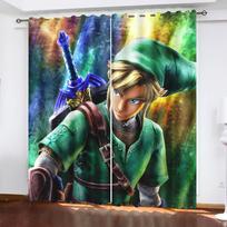 Zelda Užuolaida 100% Poliesteris Animacinis Atspalvis, Mielas 2 Vnt., Dekoravimo Rinkinys, Miegamasis, Svetainė, Namų Langas 100x140cm&Grommet Top
