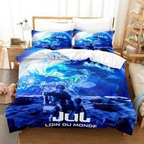 3D Spausdintas JuL Raper Patalynės Komplektas Dvigulis Twin King Antklodės Užvalkalas Užvalkalas Pagalvėms Berniukams Mergaitėms Suaugusiems Miegamasis 135X200cm-2pcs blue