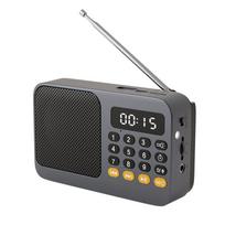 Nešiojamas daugiafunkcis Bluetooth FM radijas, USB/TF kortelės atkūrimas, įmontuota ličio baterija pilka spalva