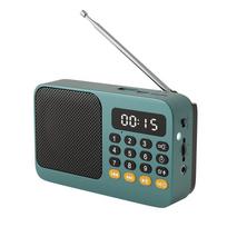 Nešiojamas daugiafunkcis Bluetooth FM radijas, USB/TF kortelės atkūrimas, įmontuota ličio baterija armijos žalia spalva
