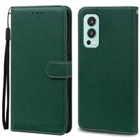 Nord 2 dėklas Oneplus Nord 2 5G dėklui Odinis atverčiamas piniginės dangtelis One plus Nord 2 dėklui Nord2 5G telefono dėklas Coque Fundas Oneplus Nord 2 5G tamsiai žalia spalva
